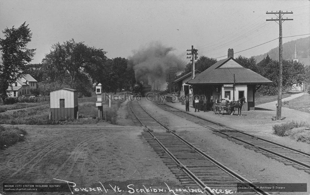 Postcard: Pownal, Vermont, Station, Looking West